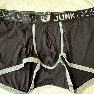 Men’s Black Boxer Briefs with Light Gray Trim